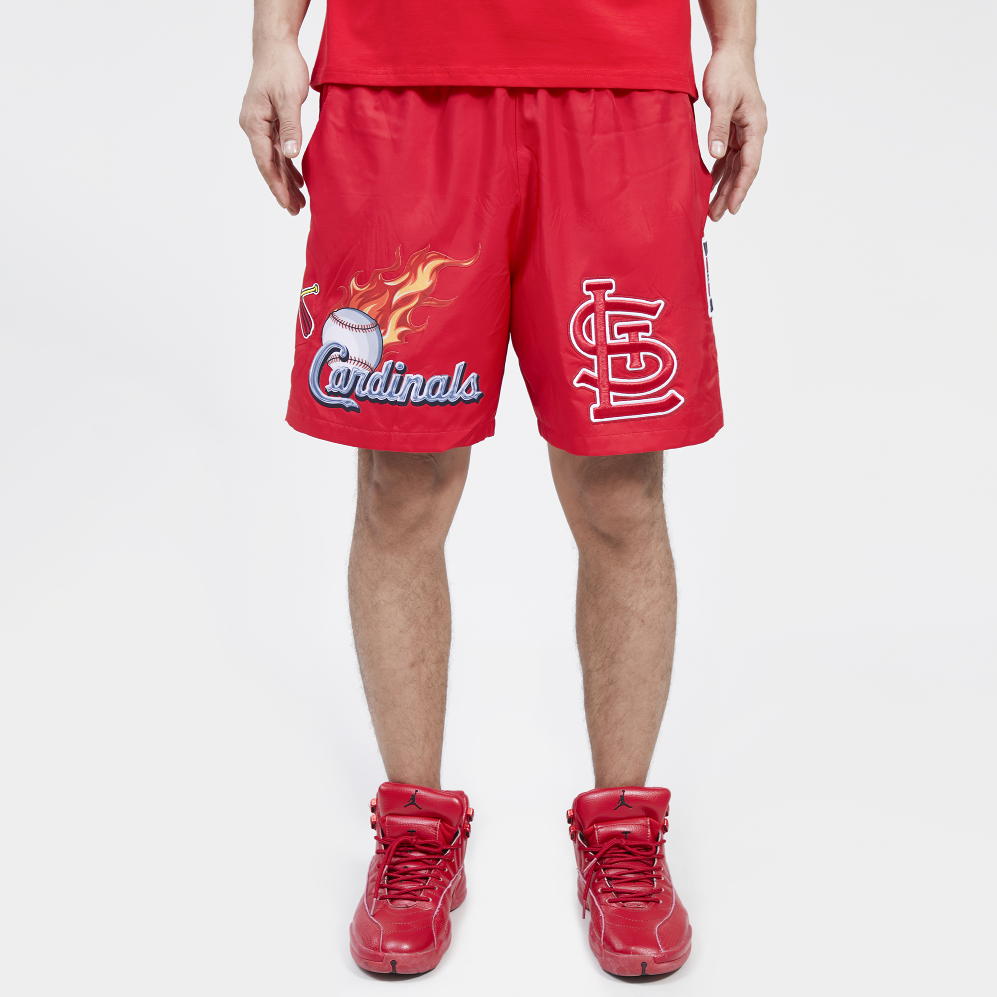 Pro Standard Men's St. Louis Cardinals Drip Logo Woven Shorts