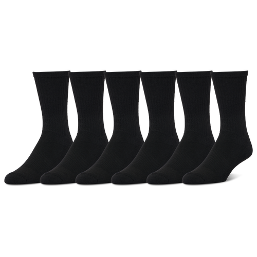 CSG Women's Crew Socks 6 Pack - Adult Size L - Black