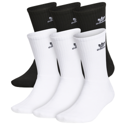 Men's - adidas Originals Trefoil 6 Pack Crew Socks - Black/White