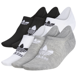 Women's - adidas Originals Classic SL 6 Pack Super No Show Socks  - Grey/Black/White