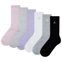 Girls' Preschool - Jordan Everyday Essentials 6Pk Crew Sock  - Pink/White
