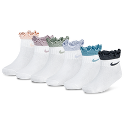 Girls' Preschool - Nike Ruffle Ankle Socks 6 Pack  - Pink/Multi