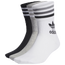 adidas Mid Cut Crew Socks - Men's White/Black/Grey