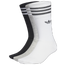 adidas Solid Crew Socks - Men's Black/White/Grey