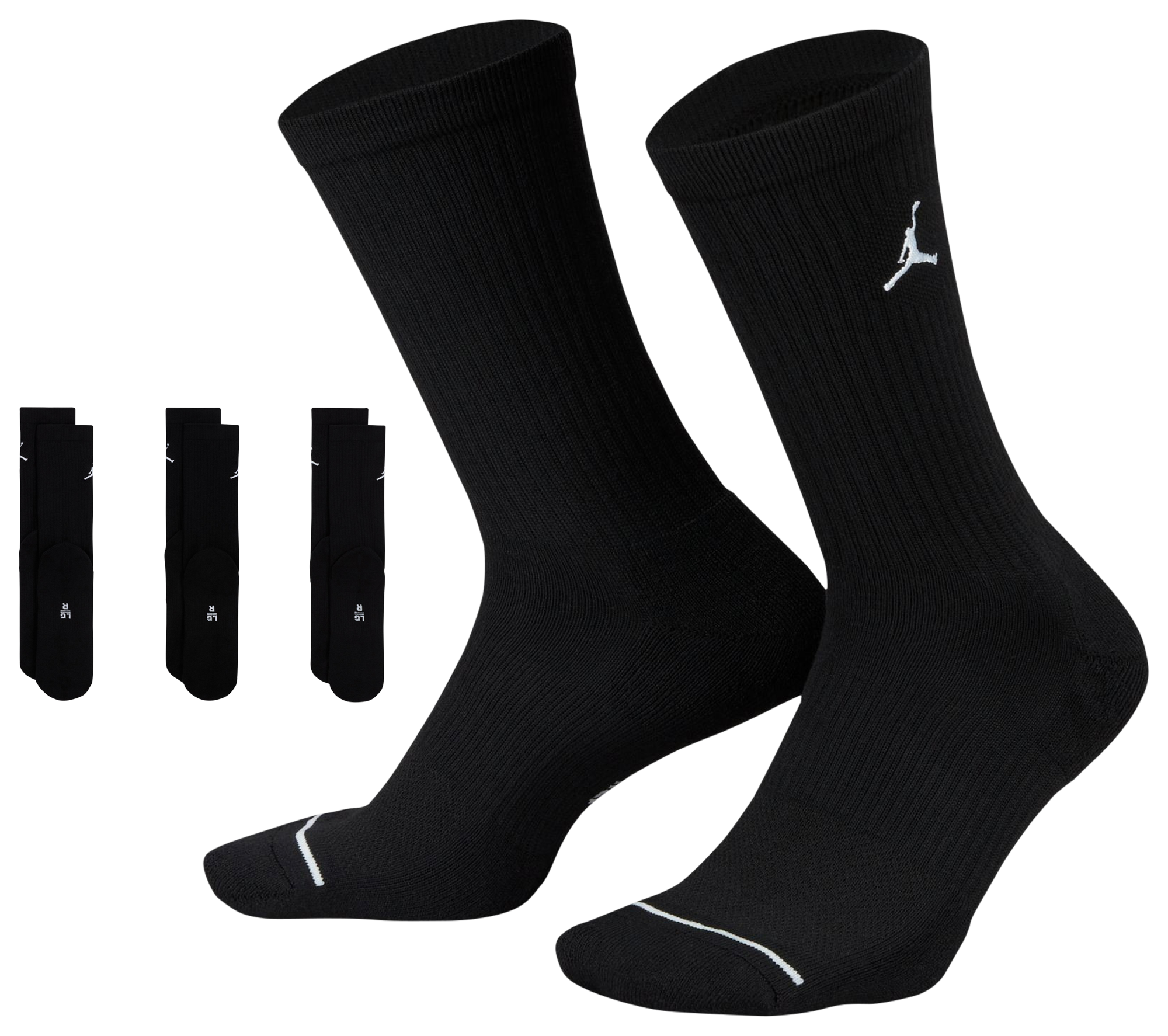 Jordan Every Day Cushioned Crew 3 Pack Socks  - Men's