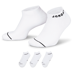 Pour hommes - Jordan Paquet de 3 paires de chaussettes invisibles en polyester matelassées Everyday - Blanc/Noir