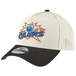 Adult - New Era Oilers 9FORTY A-Frame Top Shelf Cap  - Chrome/Black