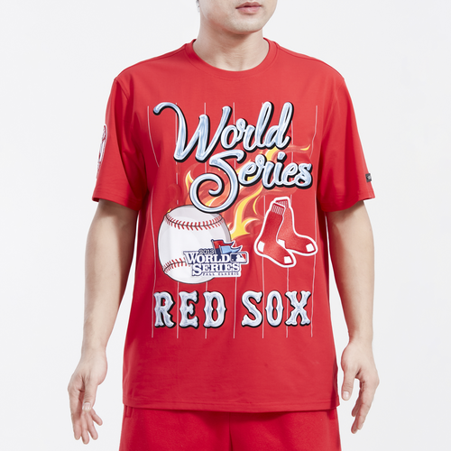 

Pro Standard Mens Pro Standard Red Sox Chrome T-Shirt - Mens Red/White Size S