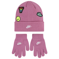 Girls' Grade School - Nike Patch Peak Beanie Set - Magic Flamingo