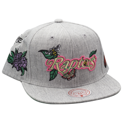 Adult - Mitchell & Ness Raptors Floral Snapback Cap  - Khaki/Pink
