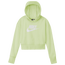 Nike HBR Crop Fit Hoodie - Girls' Grade School Green/White