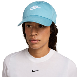 Men's - Nike Club Colorblock Futura Wish Logo Cap  - White/Denim Turquoise