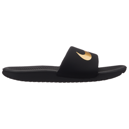 Shop Nike Boys  Kawa Slides In Metallic Gold/black