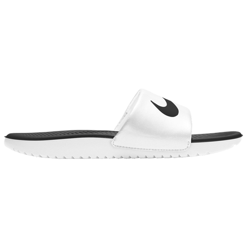 Shop Nike Boys   Kawa Slides In White/black