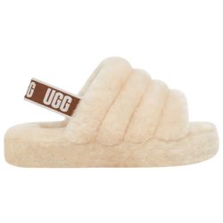 Girls' Grade School - UGG Fluff Yeah Slides - Tan/Tan