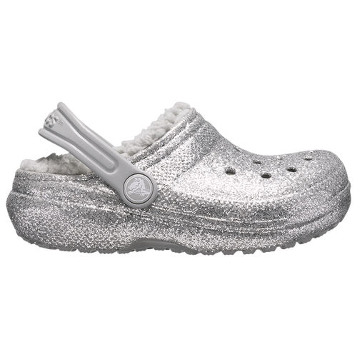 

Crocs Girls Crocs Classic Lined Clogs - Girls' Grade School Shoes Silver/Silver Size 4.0