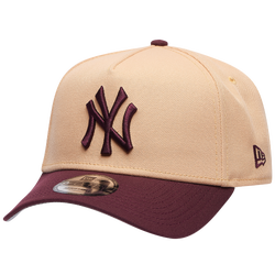 Adult - New Era Yankees 9Forty A-Frame Cap  - Maroon/Tan/Maroon
