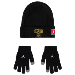 Youth - Jordan 23 Jersey Beanie and Glove Set  - Black/Gold