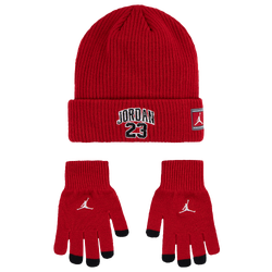 Youth - Jordan 23 Jersey Beanie and Glove Set  - Gym Red/Black