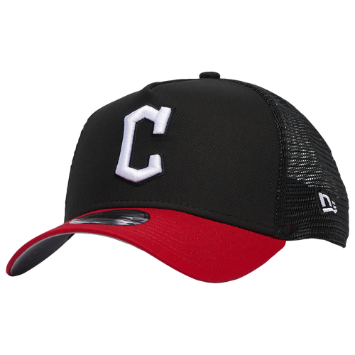 

New Era Mens Cleveland Guardians New Era Cleveland Guardians 9FORTY A-Frame Trucker Cap - Mens Red/White/Black Size One Size