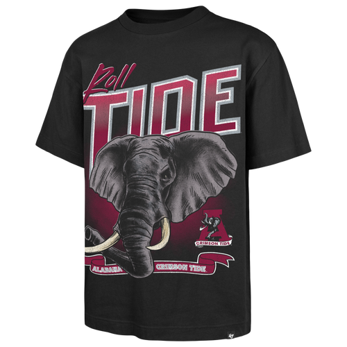 47 Brand Mens Alabama Crimson Tide Wild Short Sleeve T-Shirt - - Black