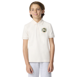 Boys' Grade School - Lacoste Interlock Polo - White/Green
