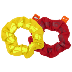 Women's - Nike Gathered Hair Ties 2.0 2 Pack  - Yellow/Rush Red/White