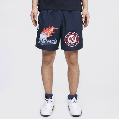 

Pro Standard Mens Pro Standard Nationals Chrome Woven Shorts - Mens Navy/Navy Size S