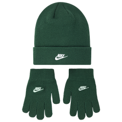 Boys' Grade School - Nike Beanie Glove Set  - Green/White