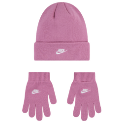 Girls' Grade School - Nike Futura Beanie Glove Set - Magic Flamingo/White