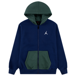 Garçons, Scolaire - Jordan Chandail à capuchon avec glissière pleine longueur en molleton Brooklyn - Blue Void