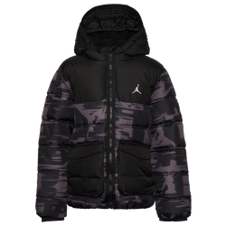 Boys' Grade School - Jordan Faux Down Jacket - Iron Grey/Red