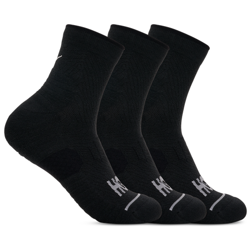 Womens HOKA Quarter Run Sock 3 Pack - Adult - Black / Black / Black