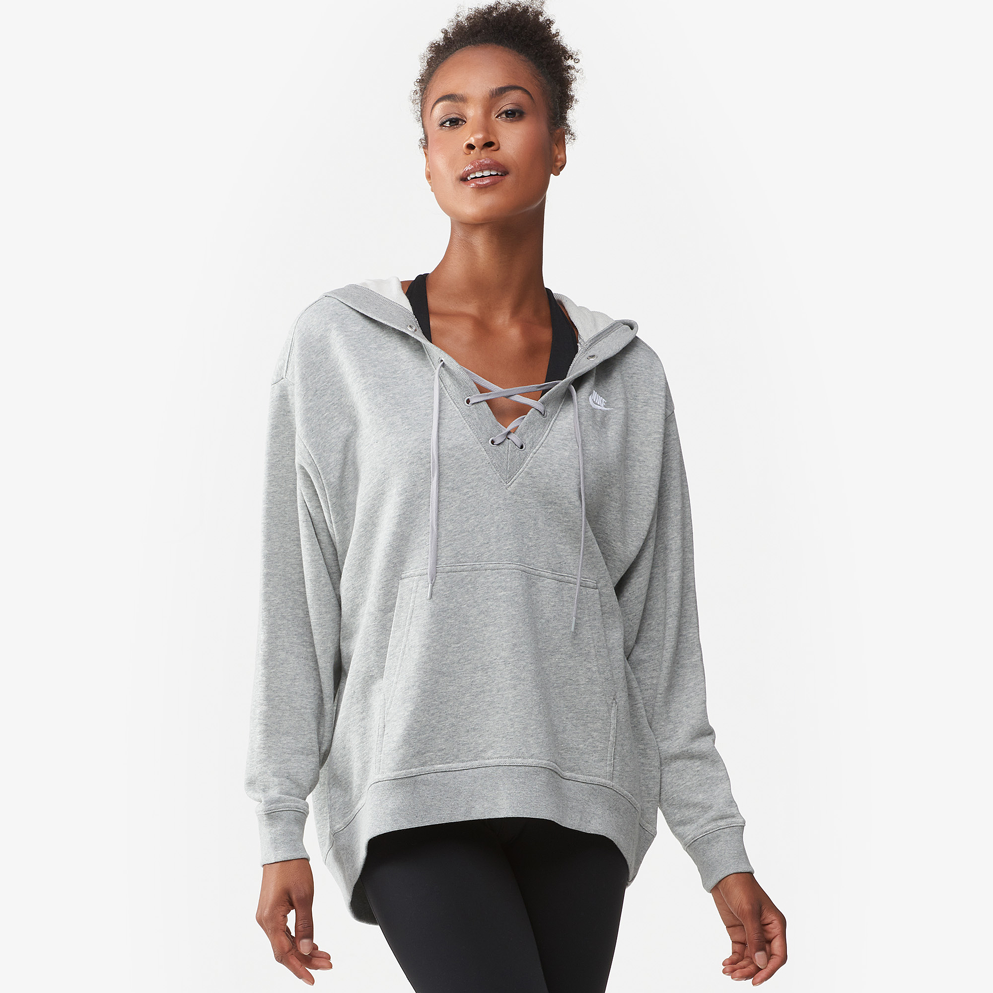 women's nike rally lace up hoodie