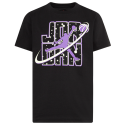 Boys' Grade School - Jordan Flight Galaxy Glow Short Sleeve T-Shirt - Black/Purple