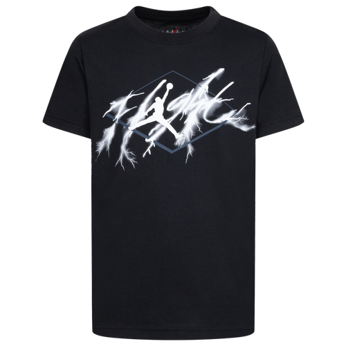 Shop Jordan Boys   Aj4 Flight Lightning S/s T-shirt In Black/white