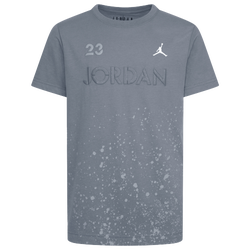 Boys' Grade School - Jordan AJ4 Wet Cement Short Sleeve T-Shirt - White/Smoke Gray