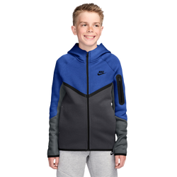 Boys' Grade School - Nike Tech Fleece Full-Zip  - Game Royal/Anthracite/Smoke Gray