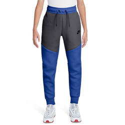 Boys' Grade School - Nike Tech Fleece Pants  - Smoke Gray/Game Royal/Anthracite