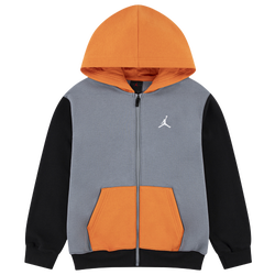 Boys' Grade School - Jordan Brooklyn Full Zip Shattered Fleece - Black/Orange