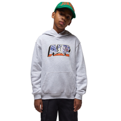 Boys' Grade School - Jordan Air Postcard Hoodie - White/Orange