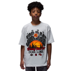 Boys' Grade School - Jordan Skyline Wins T-Shirt - Birch Heather/Yellow