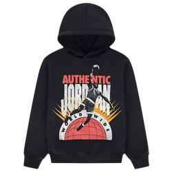 Boys' Grade School - Jordan Authentic Pull Over Hoodie - Gray/Black