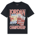 Jordan 91 Playoff Short Sleeve T-Shirt - Jordan Black/Red