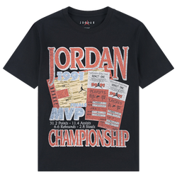Boys' Grade School - Jordan 91 Playoff Short Sleeve T-Shirt - Black/Red