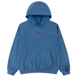 Boys' Grade School - Jordan Brooklyn Washed Fleece Pullover Hoodie - Blue