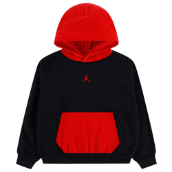 Boys' Grade School - Jordan Play Your Way Fleece Corded Hoodie - Black/Red