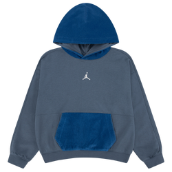 Boys' Grade School - Jordan Play Your Way Fleece Corded Hoodie - Blue/Gray