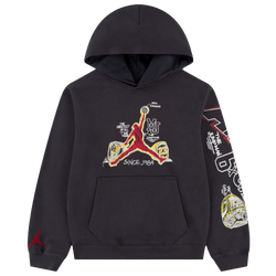 Boys' Grade School - Jordan Bling Ring Pullover Hoodie - Black/Red
