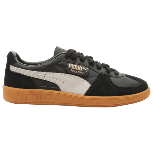 Shop Puma Mens  Palermo Leather In Black/feather Gray/gum